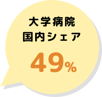 大学病院国内シェア　49％